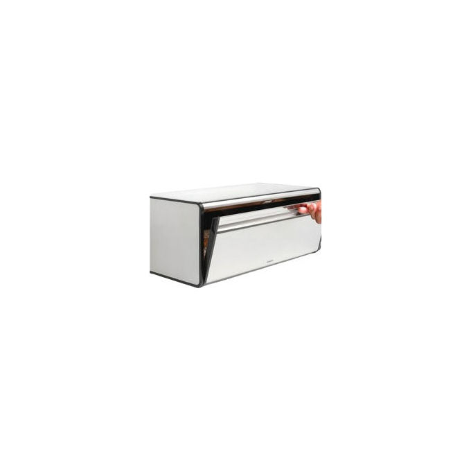 Brabantia 236709 Portapane con Apertura a Ribalta Acciaio 18 L Chiusura Magnetica Maniglia Grande Fondo Bugnato colore Acciaio