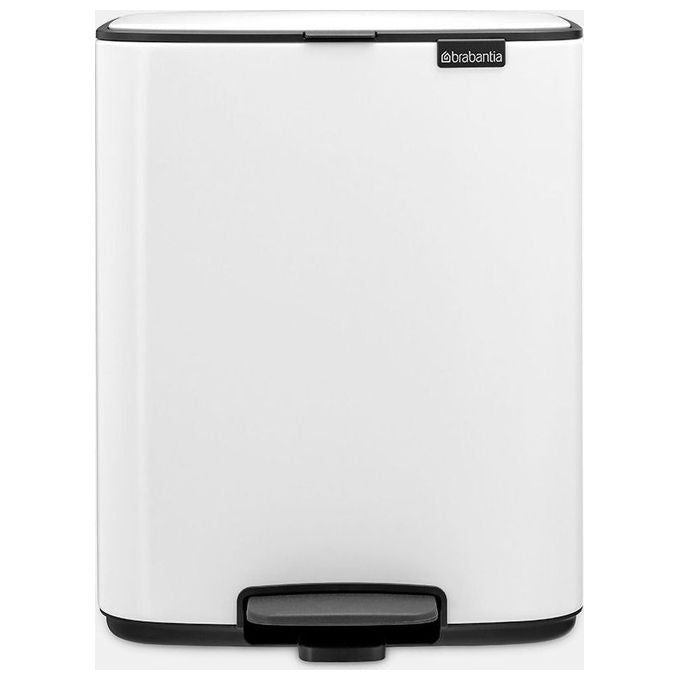 Brabantia 236907 Bo Pedal Bin Cestino con Pedale 12 L Acciaio Bianco