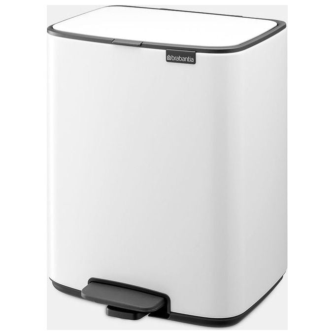 Brabantia 236907 Bo Pedal Bin Cestino con Pedale 12 L Acciaio Bianco
