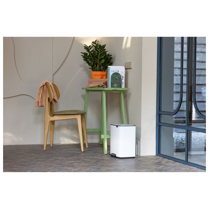 Brabantia 236907 Bo Pedal Bin Cestino con Pedale 12 L Acciaio Bianco