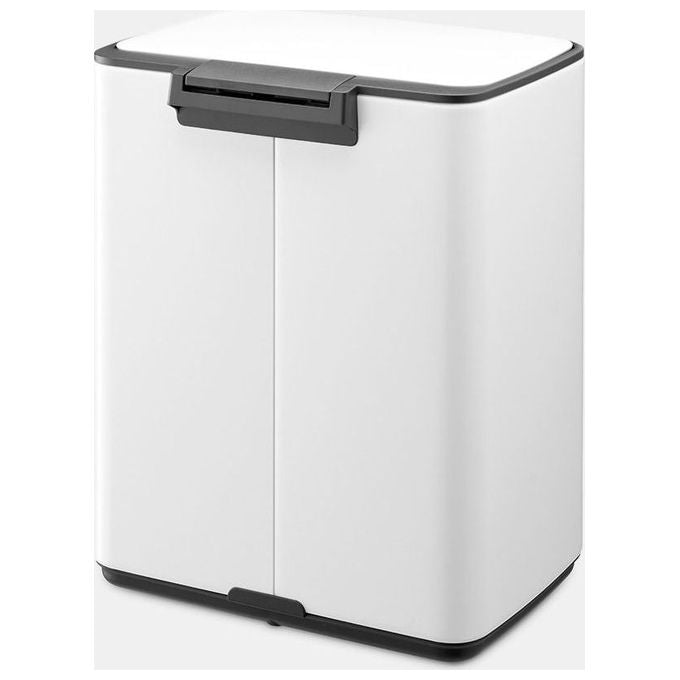 Brabantia 236907 Bo Pedal Bin Cestino con Pedale 12 L Acciaio Bianco