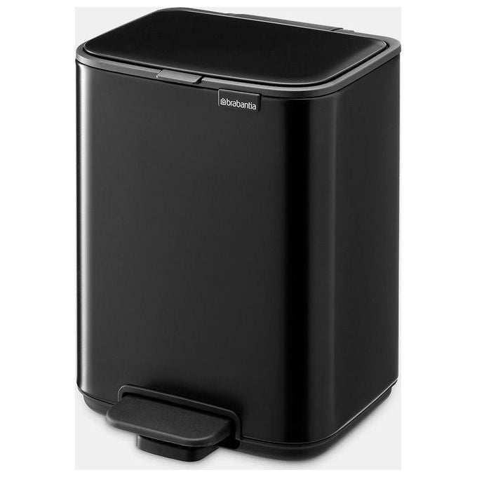 Brabantia 8710755237805 Bo Poubelle a' pédale 4L Acier Fermeture douce Série amovible Anti-dérapant couleur Noir