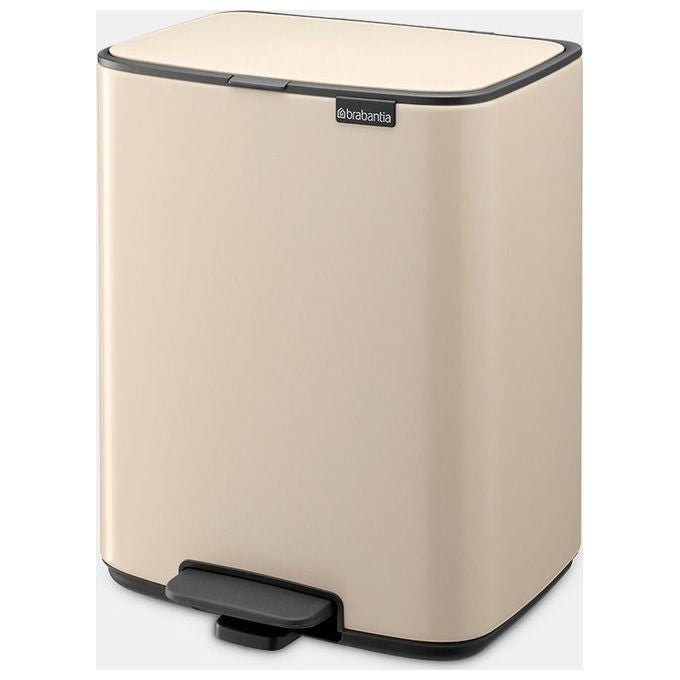 Brabantia 238024 Bo Pedal Bin Pattumiera a Pedale 12 L Acciaio con Chiusura Morbida colore Beige