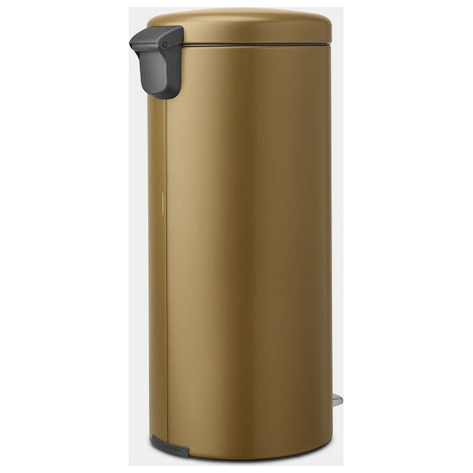 Brabantia 238581 Cestino per Rifiuti Rotondo 30 L Pedale Acciaio con Chiusura Ammortizzata e Base Antiscivolo colore Ottone