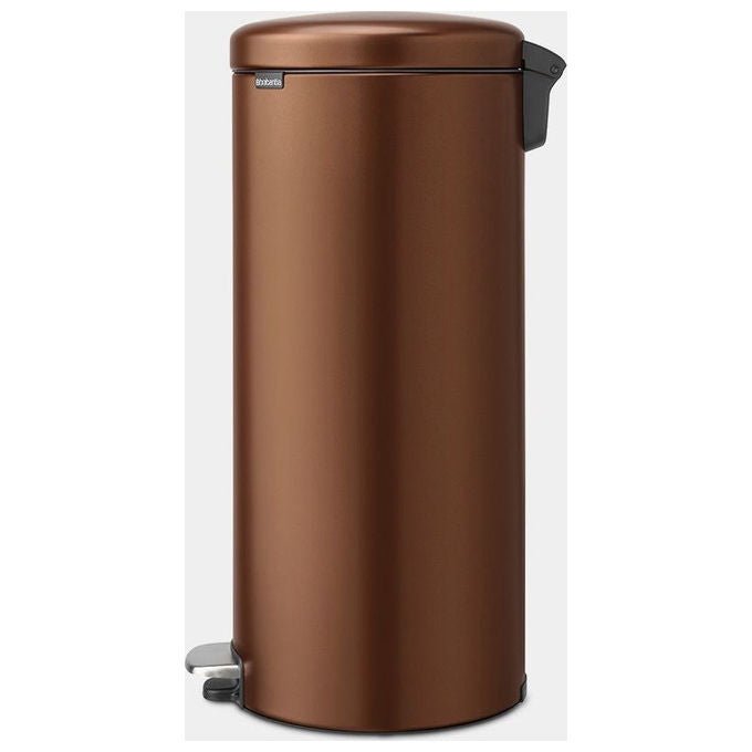 Brabantia 238789 NewIcon Cestino per Rifiuti Rotondo 30 L Acciaio con Chiusura Ammortizzata e Antiscivolo colore Bronzo