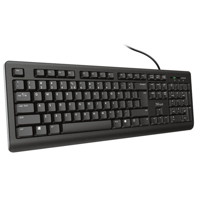Trust 23982 TK-150 Tastiera Cablata USB Layout Spagnolo QWERTY 104 Tasti Silenziosi Resistente Agli Sversamenti 1.8 m colore Nero