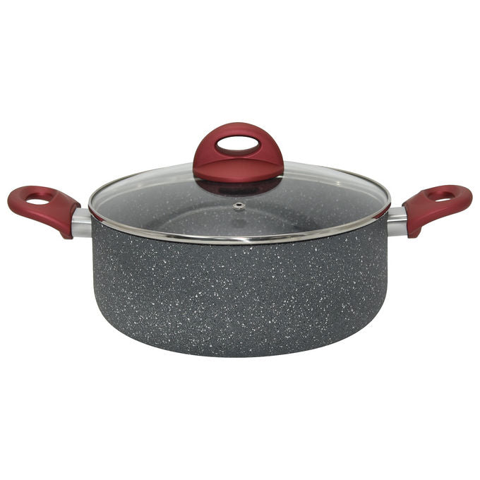 Borella 23990 Rafting Casseruola Alluminio Pressofuso diametro 20 cm con Coperchio in Vetro Induzione