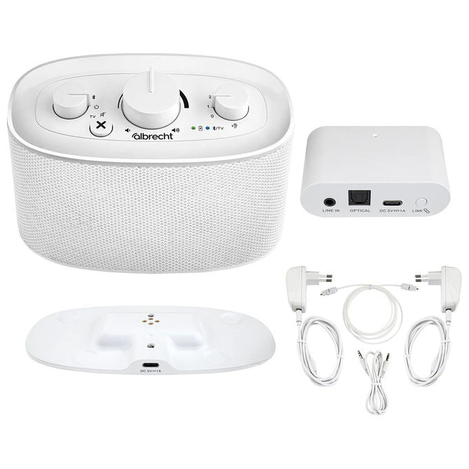 Albrecht 24100 Klaro Altoparlante Portatile Stereo 4 W Wireless Aux USB Type-C Bianco