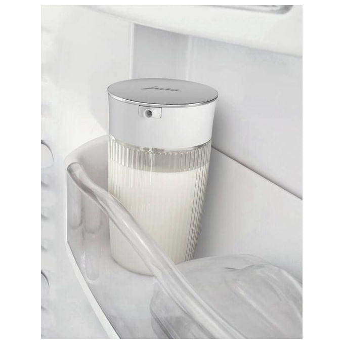 Jura 24313 Milch-Karaffe 0,5 L in Borosilikatglas con Struttura Rigata e Silikonadapter Interchangeabili colore Trasparente