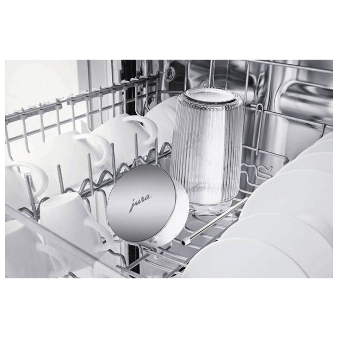Jura 24313 Milch-Karaffe 0,5 L in Borosilikatglas con Struttura Rigata e Silikonadapter Interchangeabili colore Trasparente