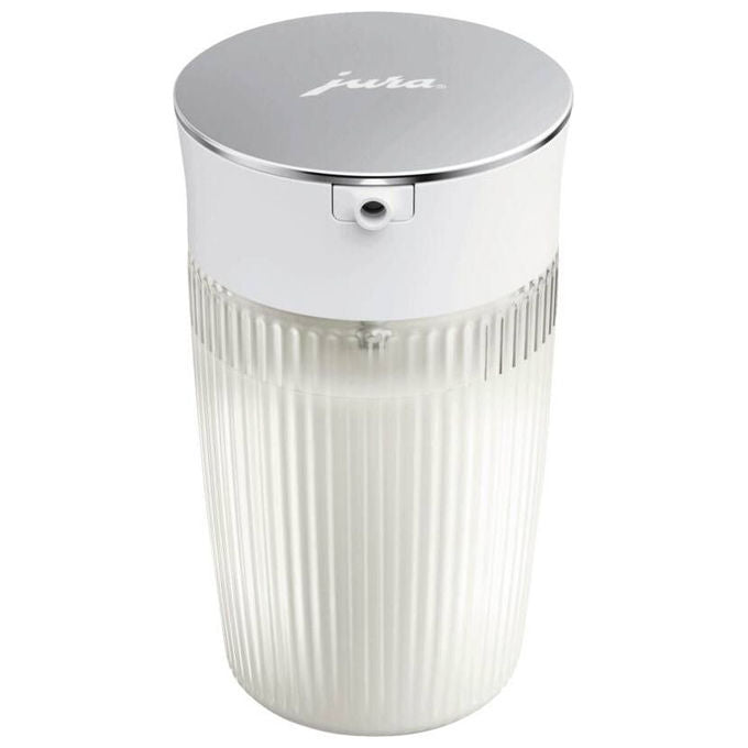 Jura 24313 Milch-Karaffe 0,5 L in Borosilikatglas con Struttura Rigata e Silikonadapter Interchangeabili colore Trasparente