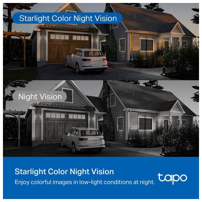 TP-Link TAPO C530WS Telecamera di Sicurezza IP Esterna con Risoluzione 3K 5MP Angolo di Visione 360° Audio Bidirezionale e Visione Notturna a Colori colore Bianco
