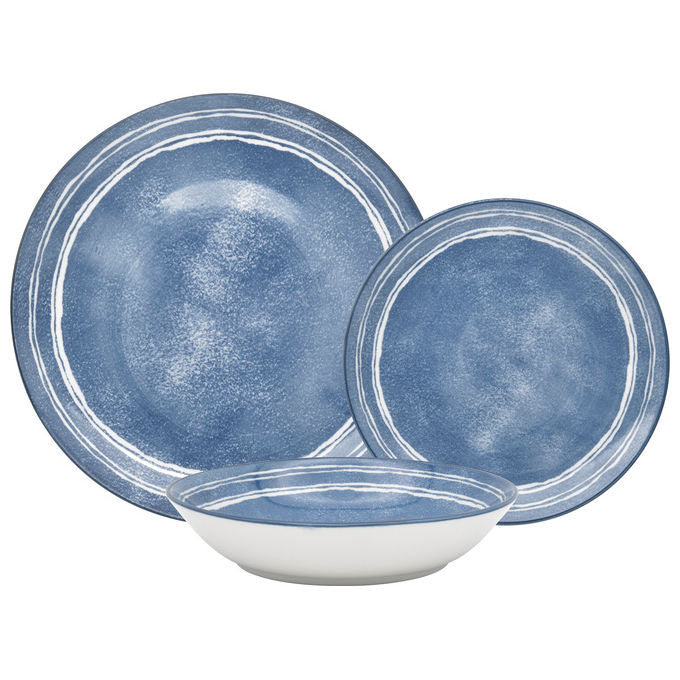 Borella 25032 Carmen Servizio Piatti 18 Pezzi Porcellana colore Azzurro