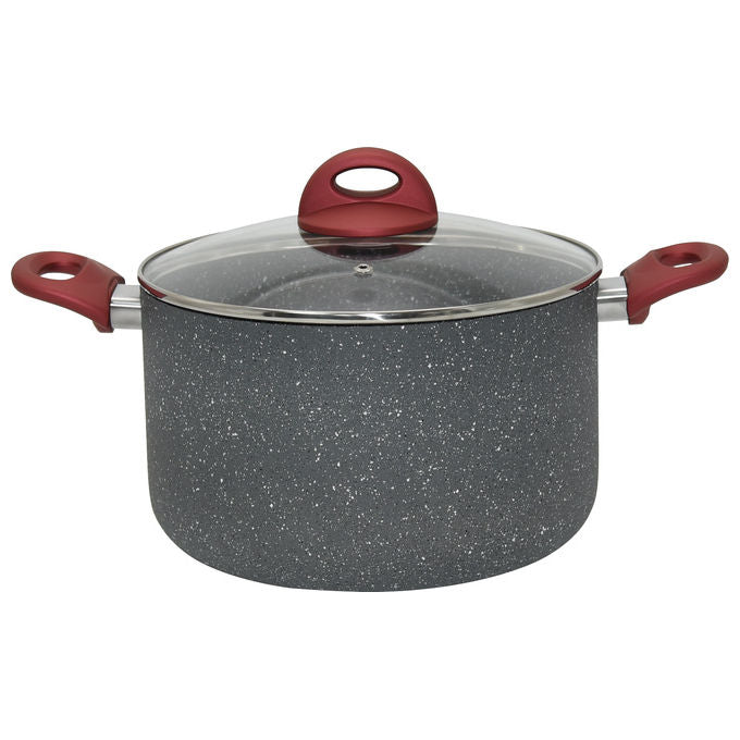 Borella 25056 Rafting Pentola Alluminio Pressofuso diametro 24 cm con Coperchio in Vetro