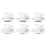 Borella 25088 Zen Set 6 Tazzine Caffe' con Piattino Porcellana colore Bianco
