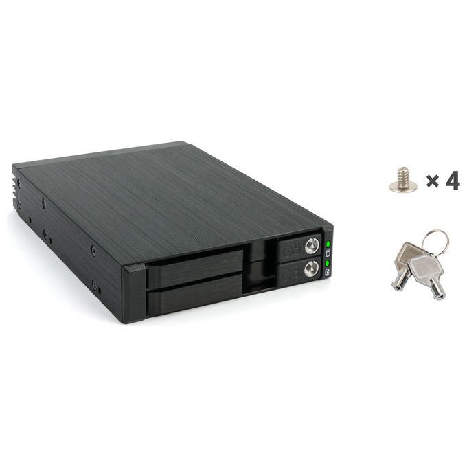 Fantec 2512 MR-25DUAL Box esterno HDD SSD 2.5'' SATA SAS III Hot-swap chiave di blocco colore Nero