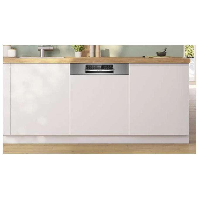 Bosch Serie 6 SMI6ECS12E Lavastoviglie da incasso a scomparsa parziale 14 coperti Classe a Rumorosita' 42 dB Efficient Dry Home Connect 8 programmi Cestelli Max Flex e 3' cestello 60 cm Frontalino Inox