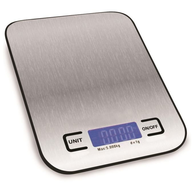 Borella 25221 Alex Bilancia da Cucina Elettronica portata max 5 Kg Acciaio Inox colore Acciaio