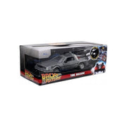 Jada 253255038 Time Machine Modellino Auto Die-Cast Scala 1:24 Con Luci Parti Apribili Ruote Libere colore Argento