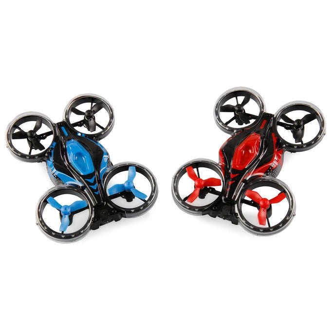 Amewi 25344 FightStar Battle Drone Set RTF 2 in 1 con funzione di battaglia a infrarossi tempo di volo 8 min colore Rosso e Blu