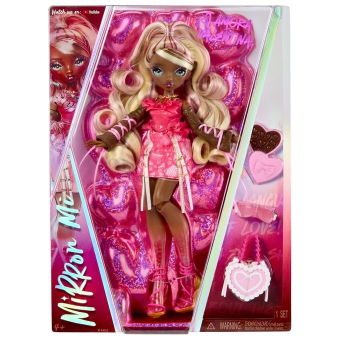 MGA Entertainment 253518 Mirror Mi Amora Valentina Bambola alla moda Femmina con Gioco Immaginativo Materiali Plastica Tessuto Multicolore Rosa colore Rosa