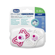 Chicco 00071087110000 Succhietto PhysioForma Light in Silicone Tettarella Ortodontica 6-16 Mesi 2 Pezzi colore Rosa