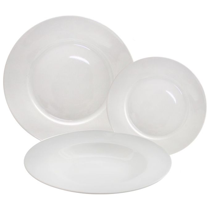 Borella 25405 Kent Servizio Piatti 18 Pezzi Porcellana colore Bianco
