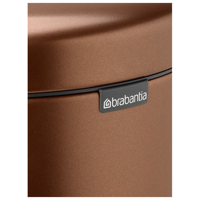 Brabantia 255229 NewIcon Pattumiera a Pedale 5 L Chiusura Ammortizzata Coperchio Anti-Odore colore Marrone