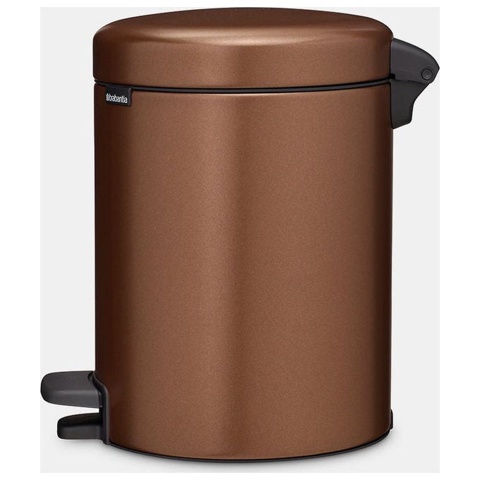 Brabantia 255229 NewIcon Pattumiera a Pedale 5 L Chiusura Ammortizzata Coperchio Anti-Odore colore Marrone