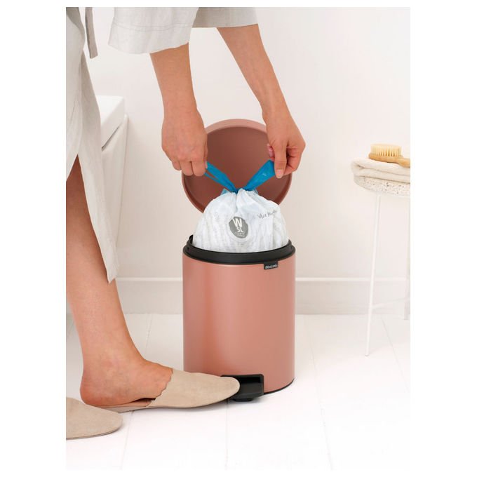 Brabantia 255267 NewIcon Pattumiera a Pedale 5 L Acciaio con Chiusura Ammortizzata e Secchio Interno Rimovibile colore Warm Copper
