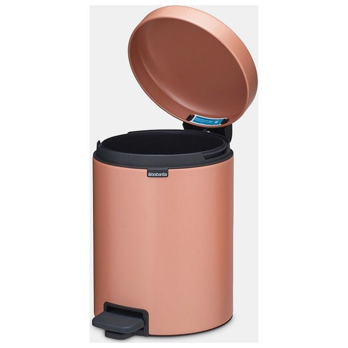 Brabantia 255267 NewIcon Pattumiera a Pedale 5 L Acciaio con Chiusura Ammortizzata e Secchio Interno Rimovibile colore Warm Copper