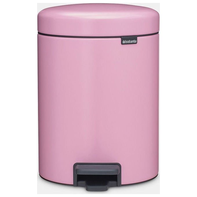 Brabantia NEWICON5L NewIcon Pattumiera a Pedale 5 litri Acciaio con Chiusura Silenziosa e Base Antiscivolo colore Rosa