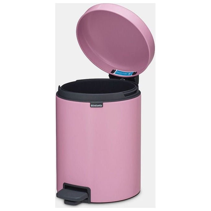 Brabantia NEWICON5L NewIcon Pattumiera a Pedale 5 litri Acciaio con Chiusura Silenziosa e Base Antiscivolo colore Rosa