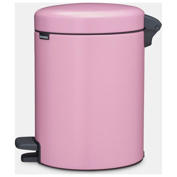 Brabantia NEWICON5L NewIcon Pattumiera a Pedale 5 litri Acciaio con Chiusura Silenziosa e Base Antiscivolo colore Rosa
