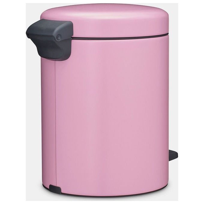 Brabantia NEWICON5L NewIcon Pattumiera a Pedale 5 litri Acciaio con Chiusura Silenziosa e Base Antiscivolo colore Rosa