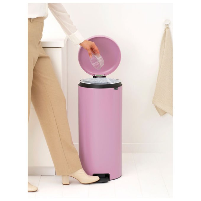 Brabantia 255304 NewIcon Pattumiera a pedale 30 litri Acciaio inossidabile Chiusura ammortizzata Secchio interno rimovibile colore Rosa