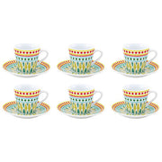 Borella 25552 Grace Set 6 Tazzine Caffe' con Piattino Porcellana