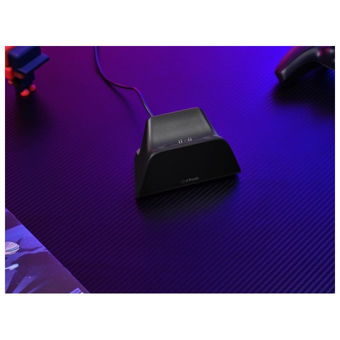 Trust 25552 GXT 255 Base di ricarica per PS5 con LED multicolore e antiscivolo cavo USB-C 1 m colore Nero