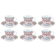 Borella 25553 Grace2 Set 6 Tazzine Caffe' con Piattino Porcellana