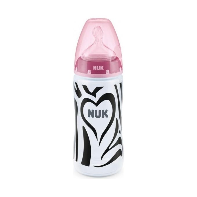 NUK First Choice+ - Biberon 300 ml Silicone 0-6 mesi con Indicatore di Temperatura e Sistema Anti-Colica