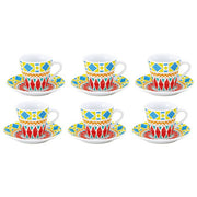 Borella 25554 Grace3 Set 6 Tazzine Caffe' con Piattino Porcellana