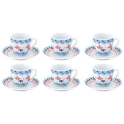Borella 25555 Grace4 Set 6 Tazzine Caffe' con Piattino Porcellana