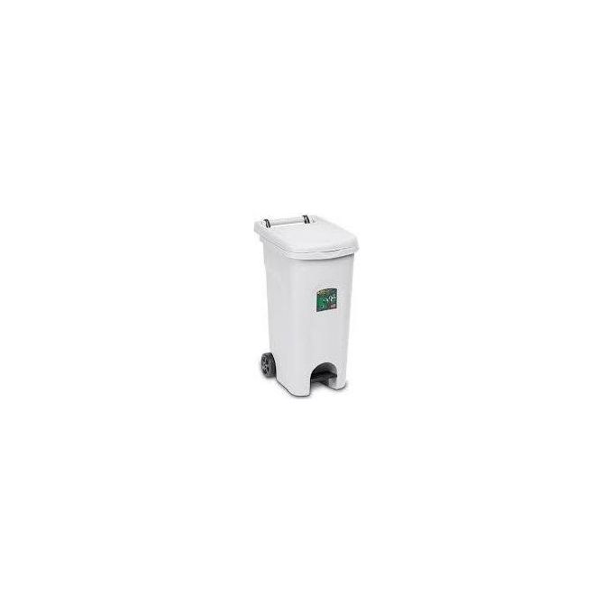 Stefanplast Bidone con Ruote Urbano Eco con Pedale Bianco