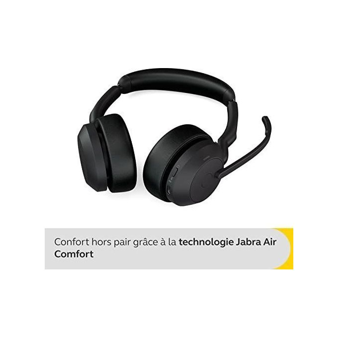 Jabra Evolve2 55 Auricolare Wireless a Padiglione Ufficio Bluetooth Base di Ricarica Nero