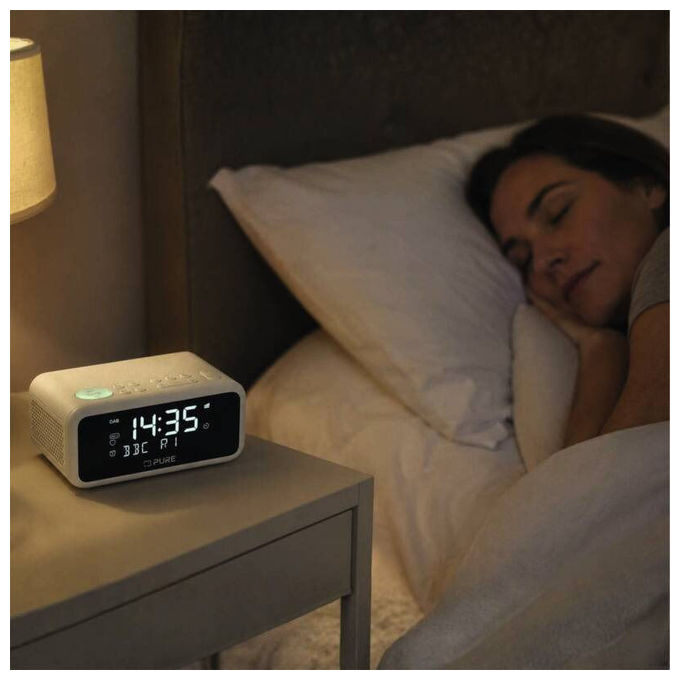 Pure 256152 Elan Sleep Radiosveglia DAB+ FM Bluetooth 5.3 USB-C Display 1.4'' Dimmerabile Automatico Audio Stereo 6 W colore Sabbia