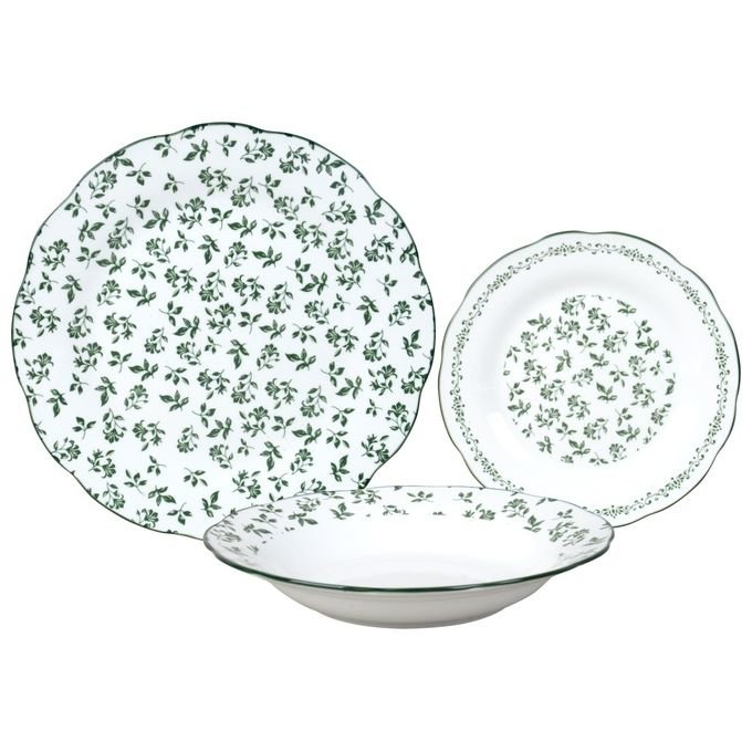 Borella 25668 Rapallo Servizio Piatti 18 Pezzi Porcellana colore Verde
