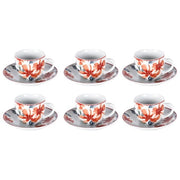 Borella 25683 Cadice Set 6 Tazzine Caffe' con Piattino Porcellana