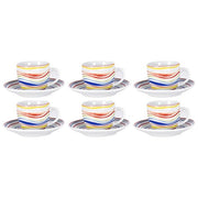 Borella 25686 Paros Set 6 Tazzine Caffe' con Piattino Porcellana