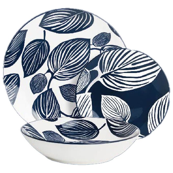 Borella 25708 Batik Servizio Piatti 18 Pezzi Porcellana colore Blu