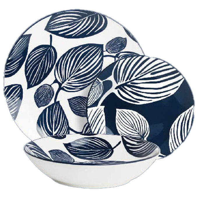 Borella 25708 Batik Servizio Piatti 18 Pezzi Porcellana colore Blu